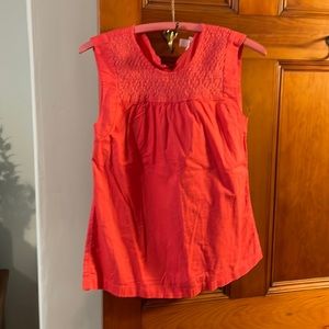I Crew cotton top.  Orange/red color